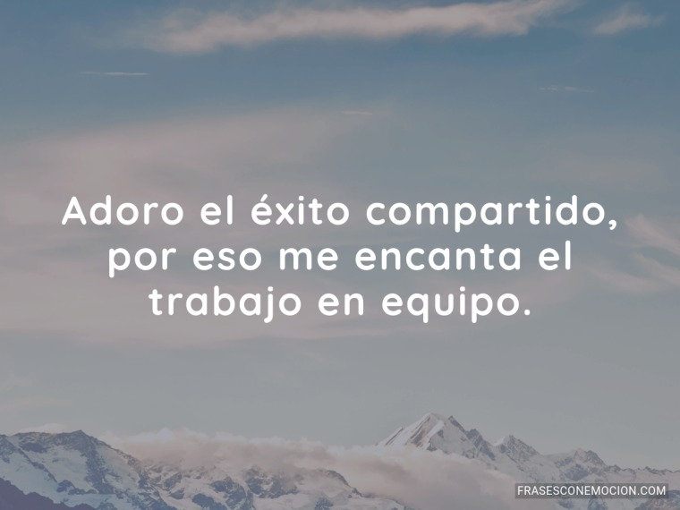 Adoro el éxito compartido...