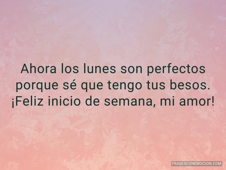 Ahora los lunes son perfectos...