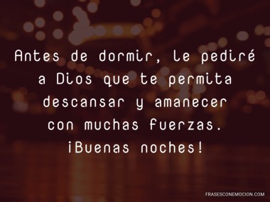 Antes de dormir...