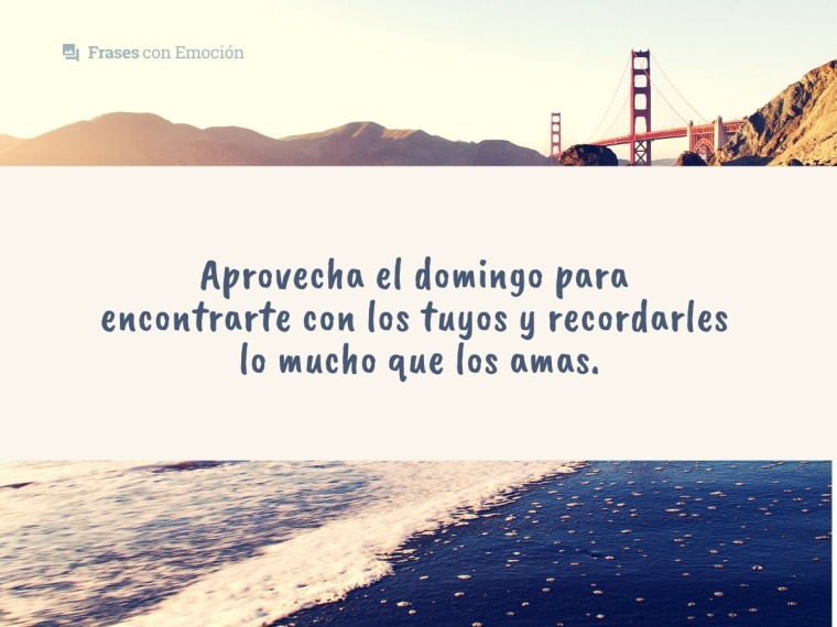 Aprovecha el domingo...