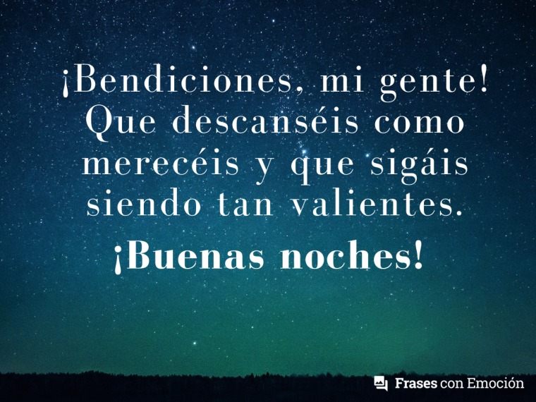 Bendiciones mi gente que descanseis...