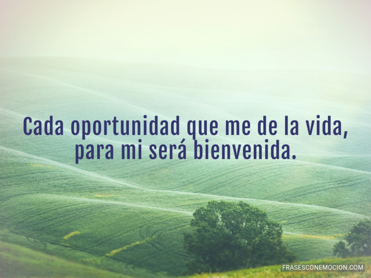 Cada oportunidad que me de la vida...