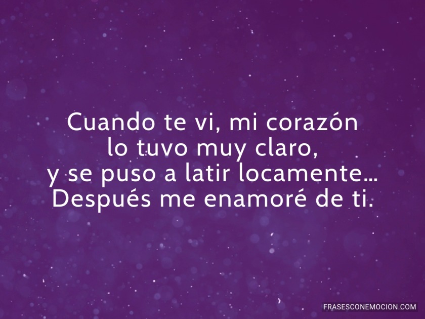 Cuando te vi, mi corazón... Frases