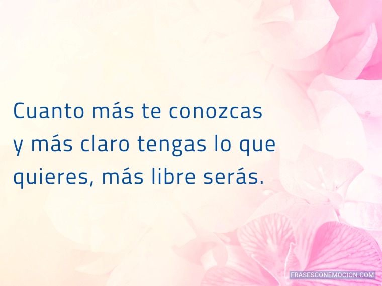 Cuanto más te conozcas...