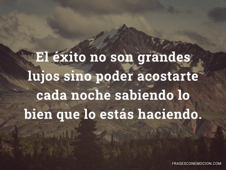 El éxito no son grandes...