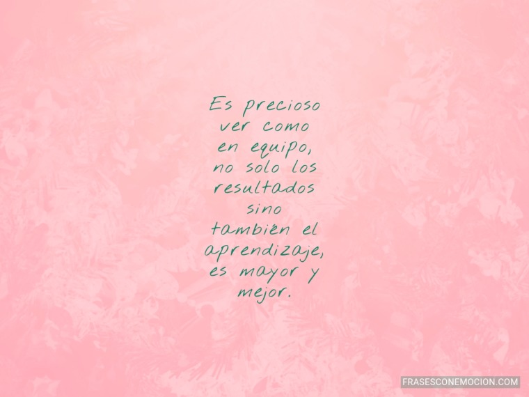 Es precioso ver como en equipo...