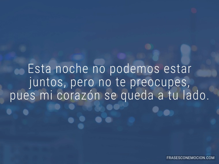 Esta noche no podemos...