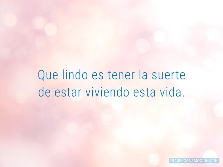 Estar viviendo esta vida...