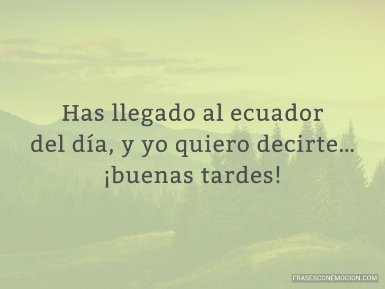 Has llegado al ecuador...