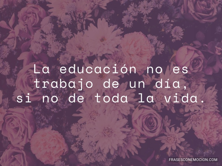 La educación no es trabajo...
