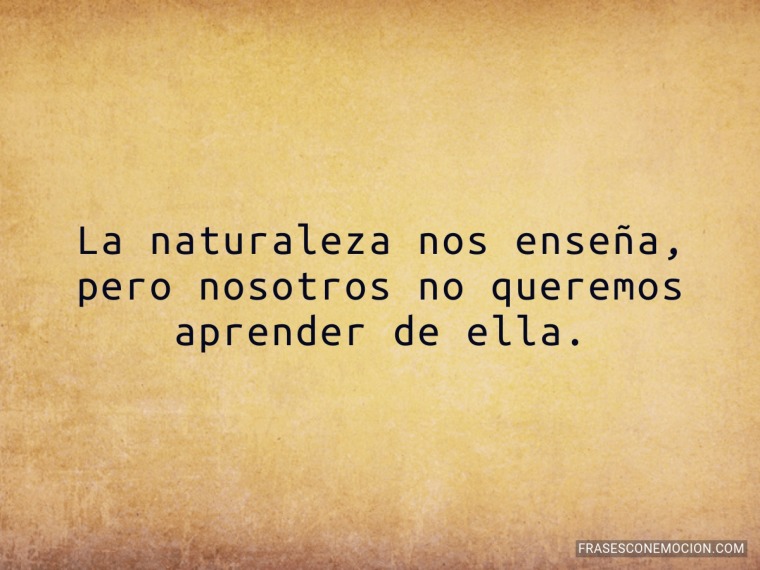 La naturaleza nos enseña...