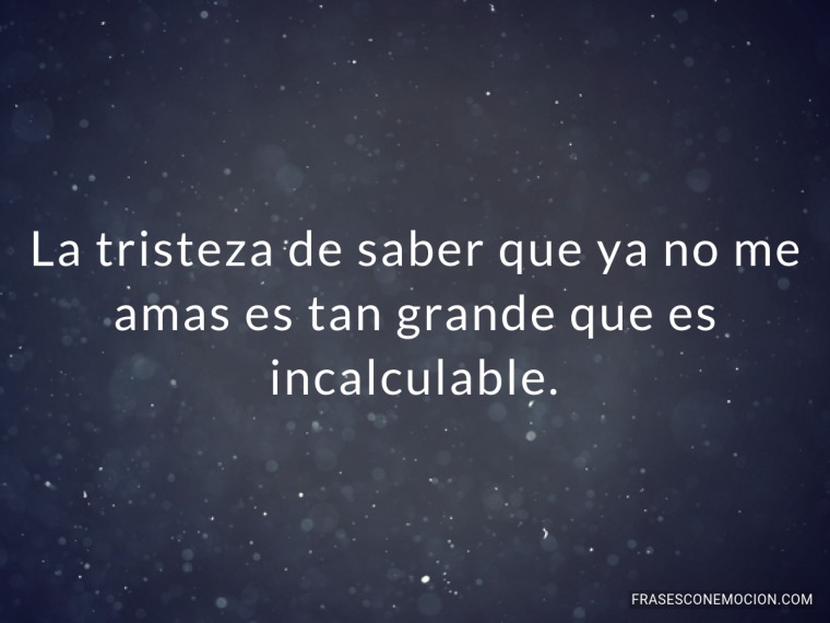 La tristeza de saber que ya...