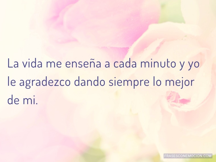 La vida me enseña a cada minuto...