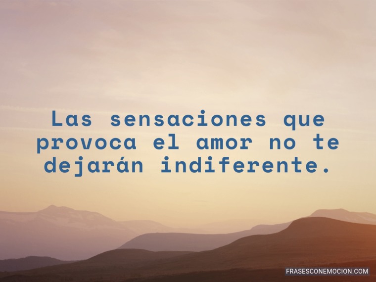 Las sensaciones que provoca el amor...