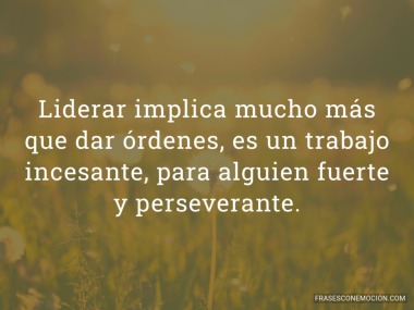 Liderar implica mucho más...