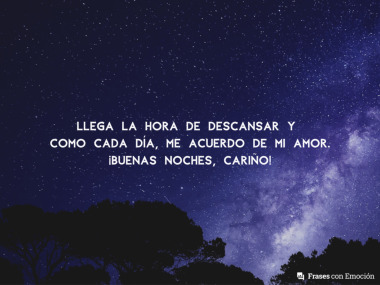 Llega la hora de descansar y...