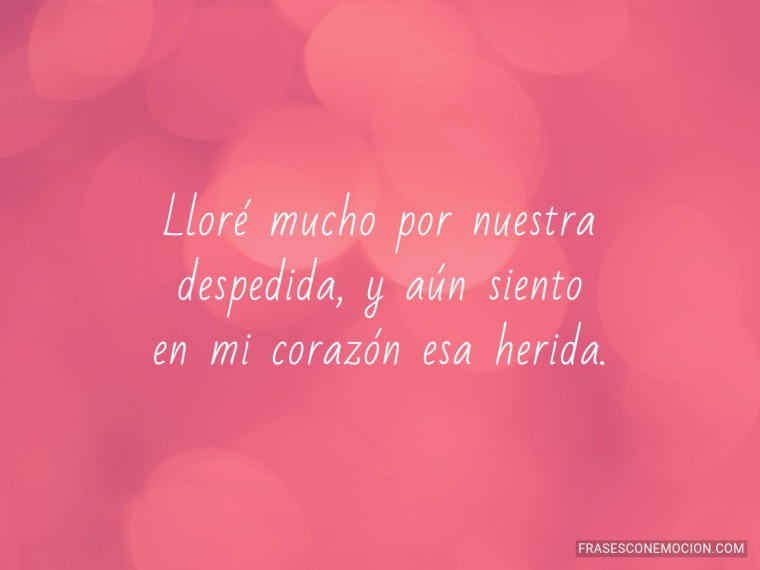 Lloré mucho por nuestra