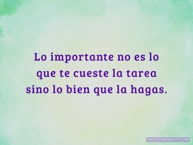 Lo importante no es lo que te...