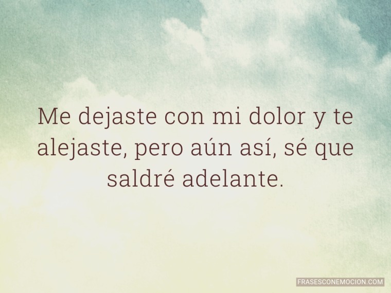 Me dejaste con mi dolor...