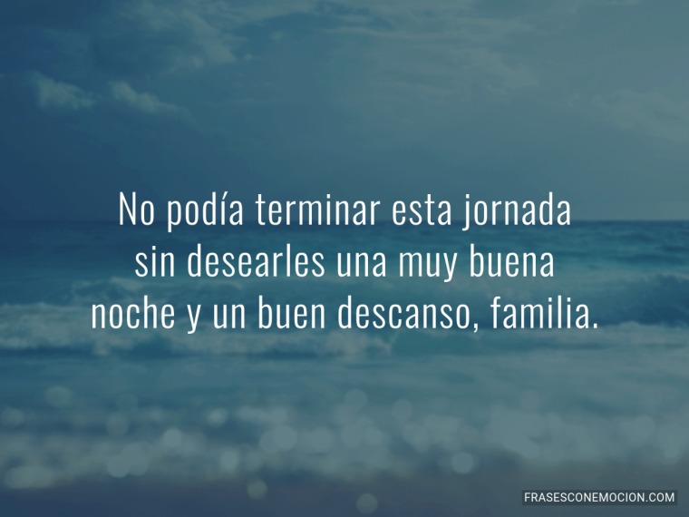 No podía terminar...