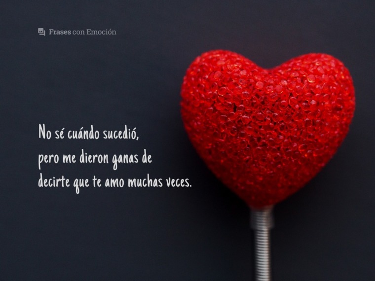 No sé cuándo sucedió...