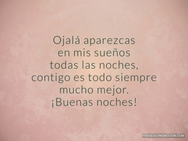 Ojalá aparezcas en mis sueños...