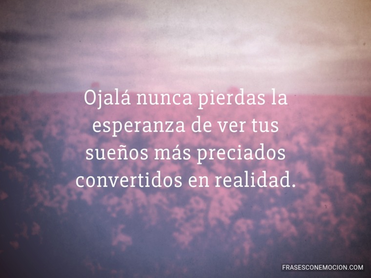 Ojalá nunca pierdas...