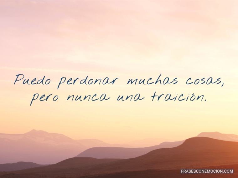 Puedo perdonar muchas cosas...