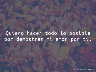 Quiero hacer todo lo posible...