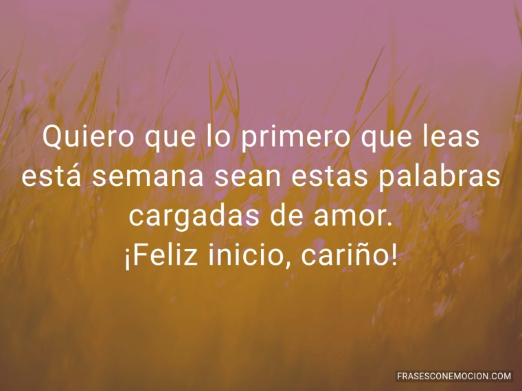 Quiero que lo primero...