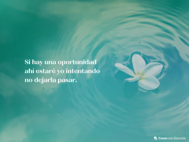 Si hay una oportunidad ahí...