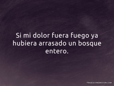 Si mi dolor fuera fuego...