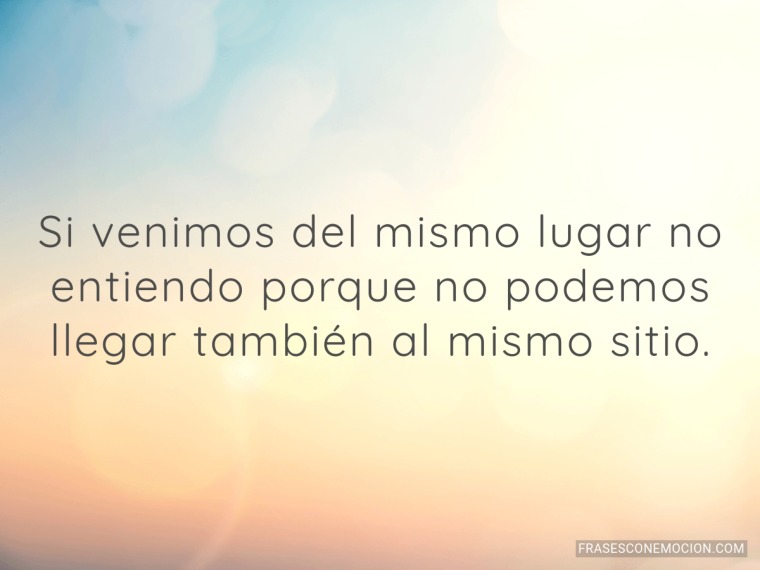 Si venimos del mismo lugar...
