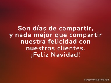 Son días de compartir...