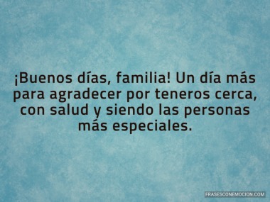 Un día más para agradecer...